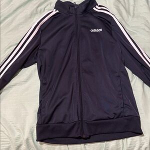 Adidas Navy Track Jacket with White Stripes